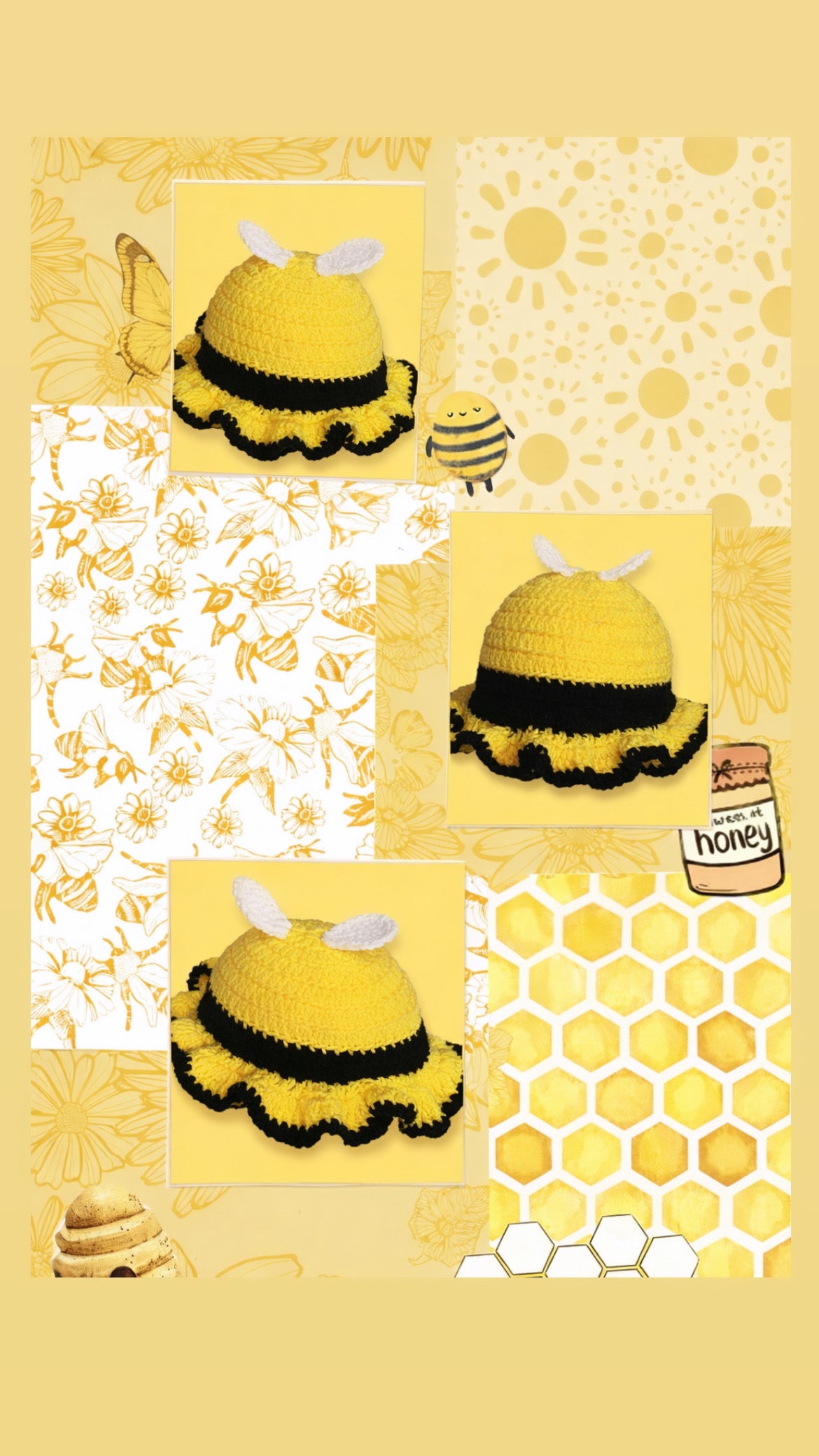 Bee crochet bucket hat 🐝💛