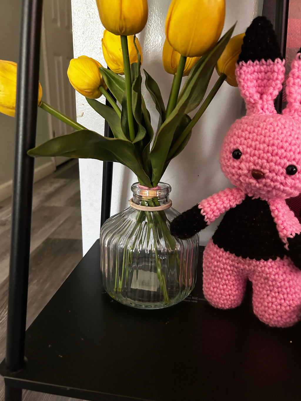 Pink and black crochet bunny 🩷🖤🩷🖤