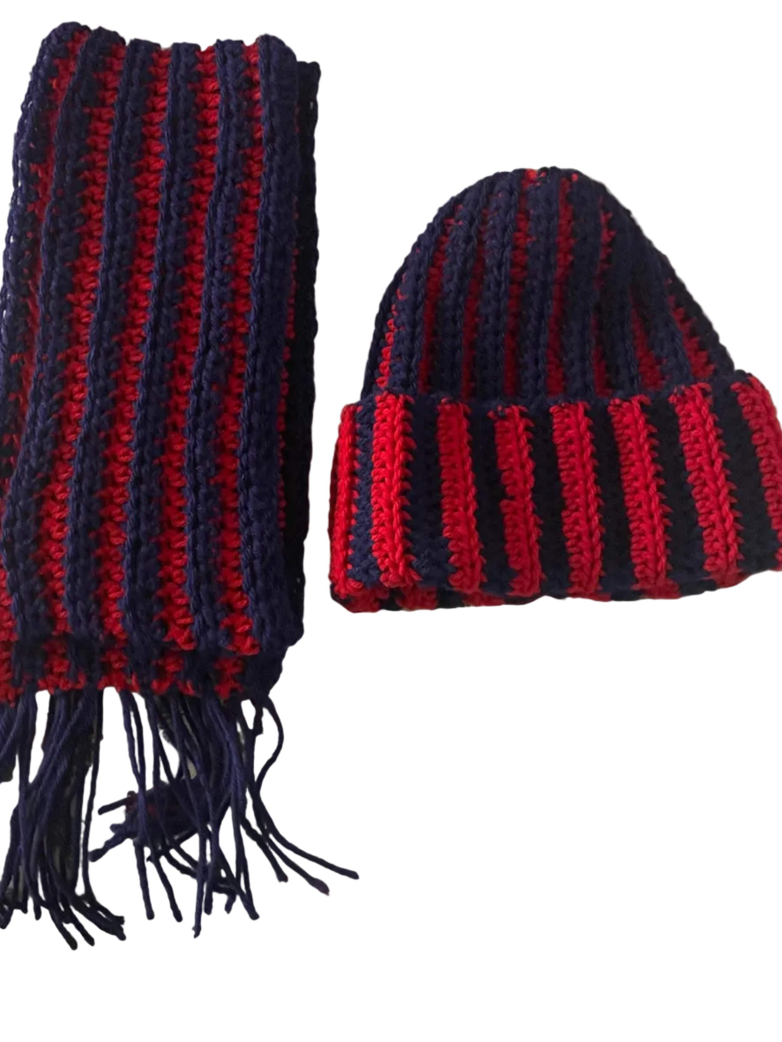 Crochet scarf and beanie ♥️💙