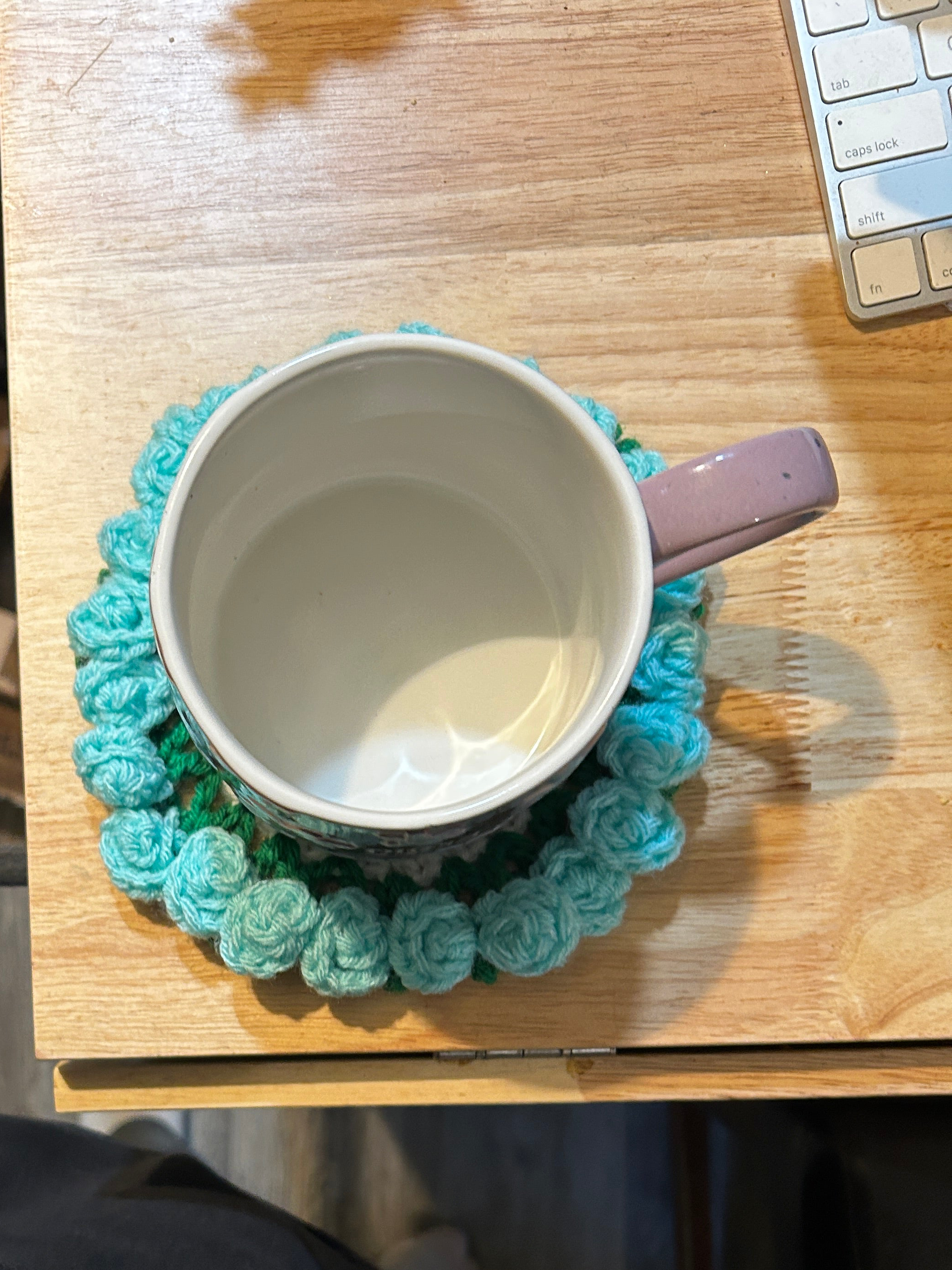 Crochet flower bouquet coaster 🤍💐